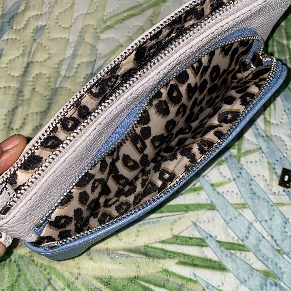 Nine West Double Pocket Color Block Wristlet Blue… - image 5